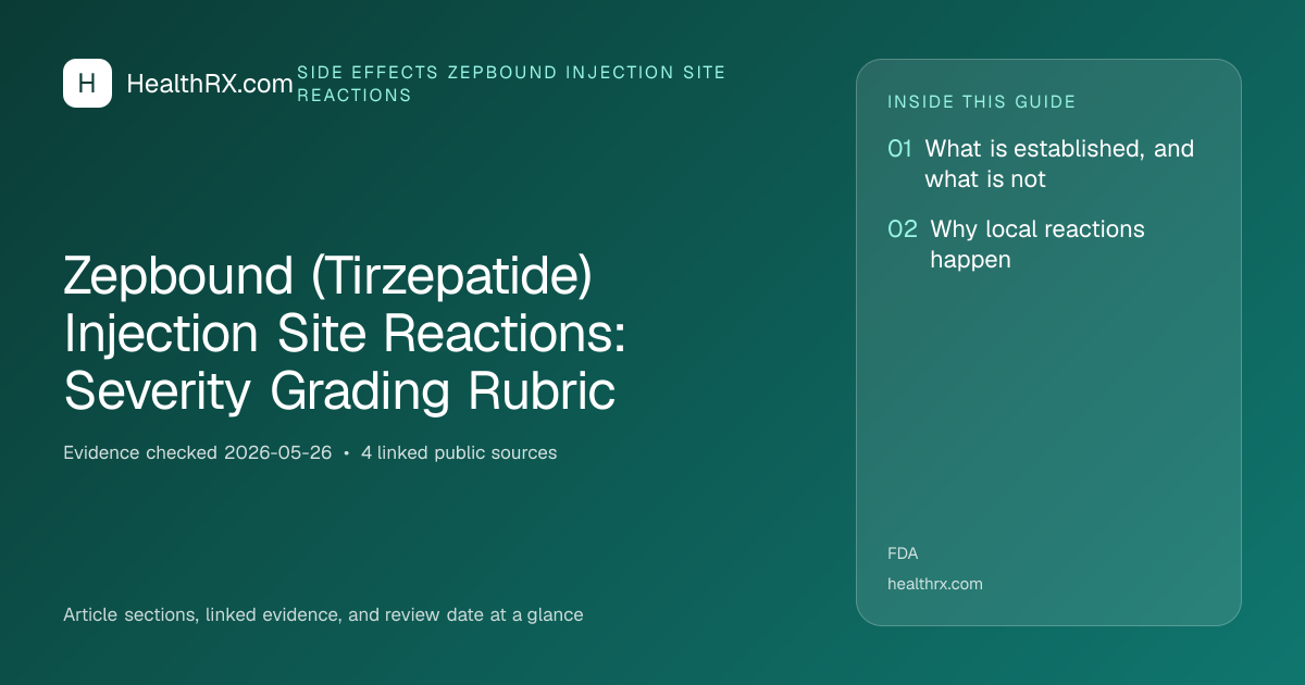 Evidence overview for Zepbound (Tirzepatide) Injection Site Reactions: Severity Grading Rubric