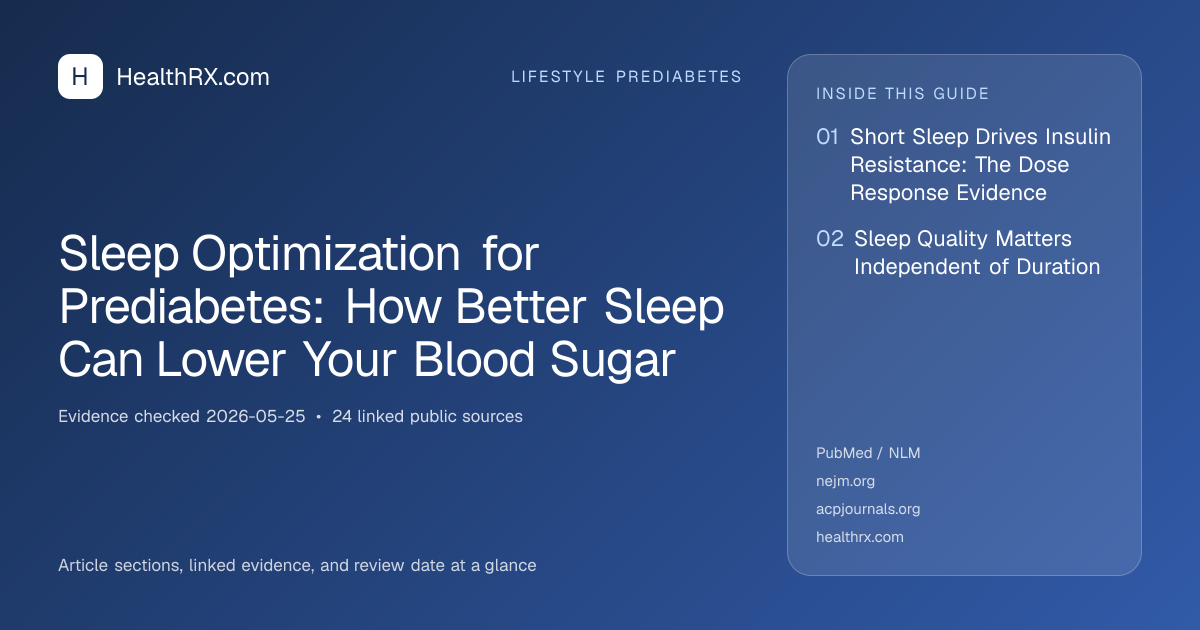 Evidence overview for lifestyle prediabetes: Sleep Optimization for Prediabetes: How Better Sleep Can Lower Your Blood Sugar