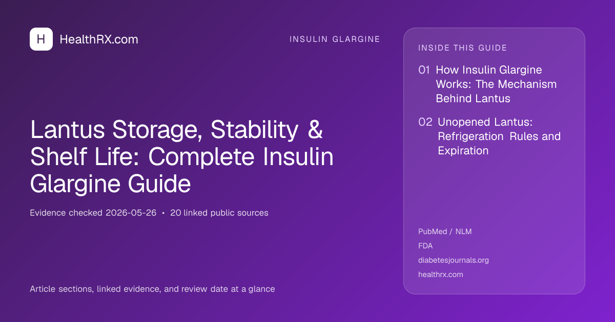 Evidence overview for insulin glargine: Lantus Storage, Stability & Shelf Life: Complete Insulin Glargine Guide
