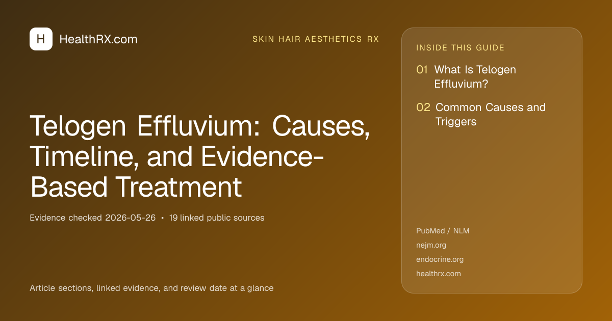 Evidence overview for skin hair aesthetics rx: Telogen Effluvium: Causes, Timeline, and Evidence-Based Treatment