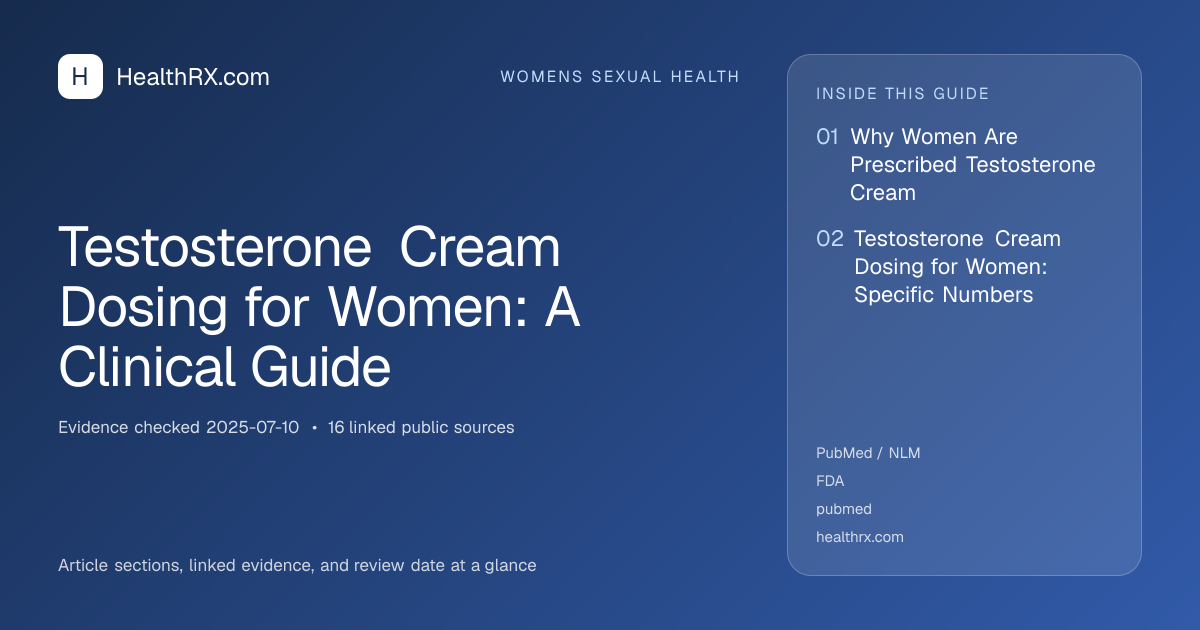 Evidence overview for Testosterone Cream Dosing for Women: A Clinical Guide