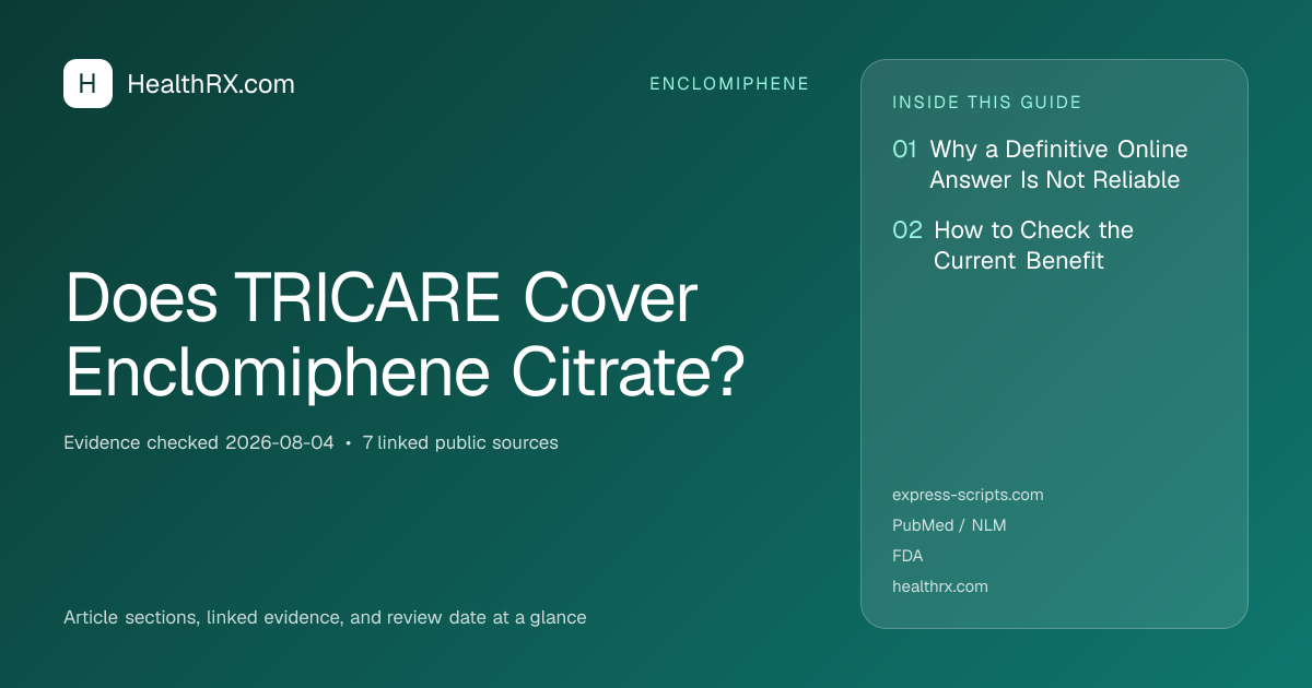 Evidence overview for Does TRICARE Cover Enclomiphene Citrate?