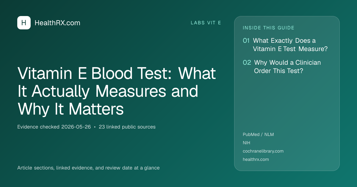 Evidence overview for Vitamin E Blood Test: What It Actually Measures and Why It Matters