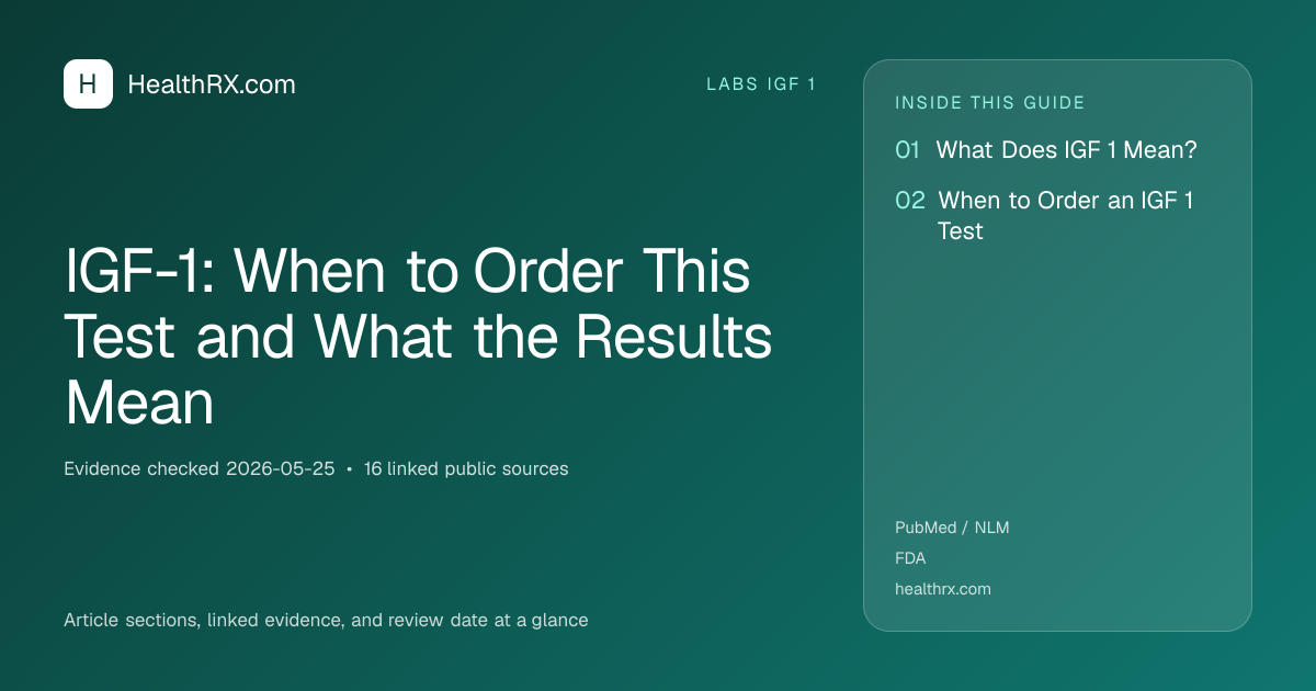 Evidence overview for IGF-1: When to Order This Test and What the Results Mean