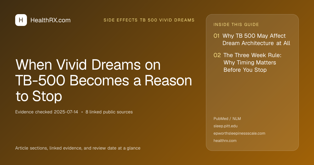 Evidence overview for When Vivid Dreams on TB-500 Becomes a Reason to Stop