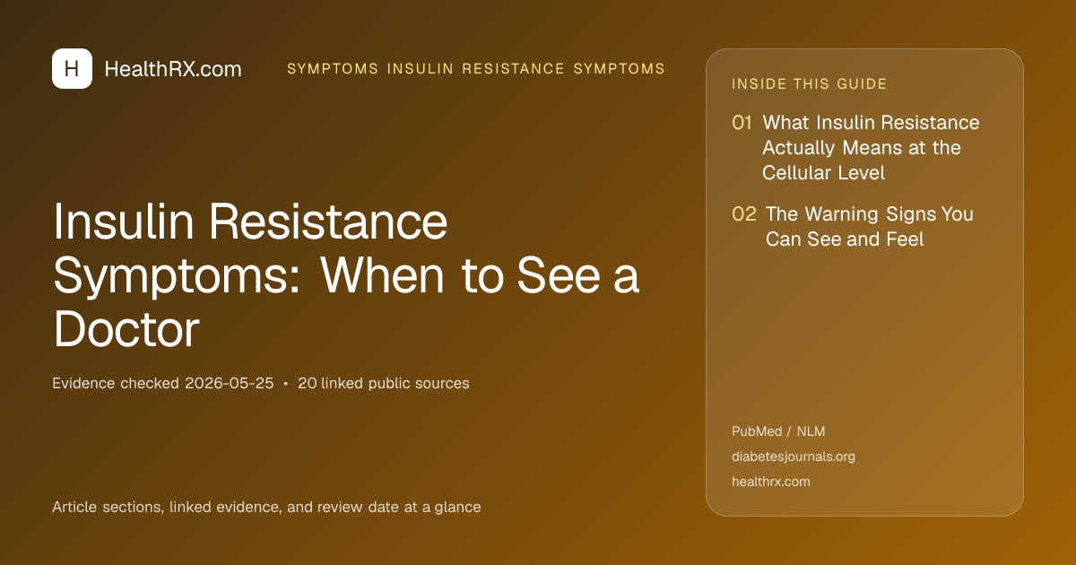 Evidence overview for symptoms insulin resistance symptoms: Insulin Resistance Symptoms: When to See a Doctor