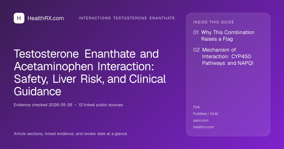 Evidence overview for Testosterone Enanthate and Acetaminophen Interaction: Safety, Liver Risk, and Clinical Guidance