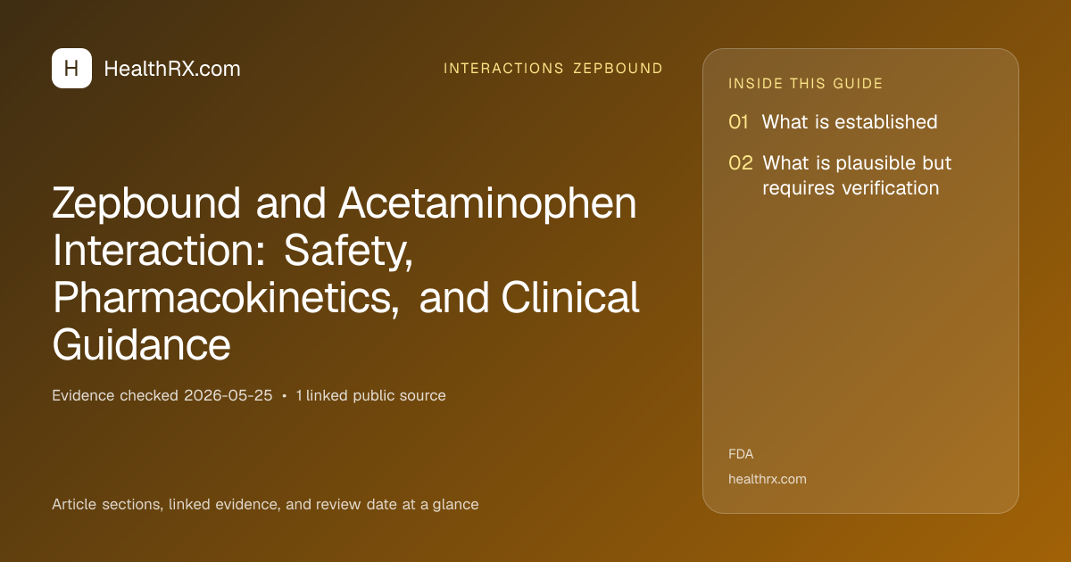 Evidence overview for Zepbound and Acetaminophen Interaction: Safety, Pharmacokinetics, and Clinical Guidance