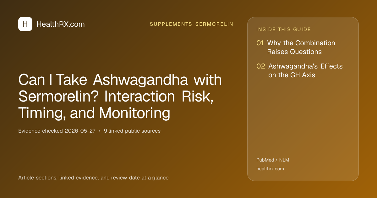 Evidence overview for Can I Take Ashwagandha with Sermorelin? Interaction Risk, Timing, and Monitoring