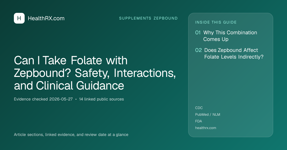 Evidence overview for Can I Take Folate with Zepbound? Safety, Interactions, and Clinical Guidance