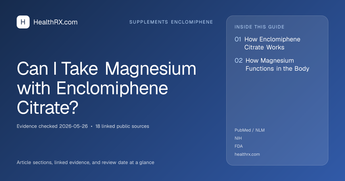 Evidence overview for Can I Take Magnesium with Enclomiphene Citrate?