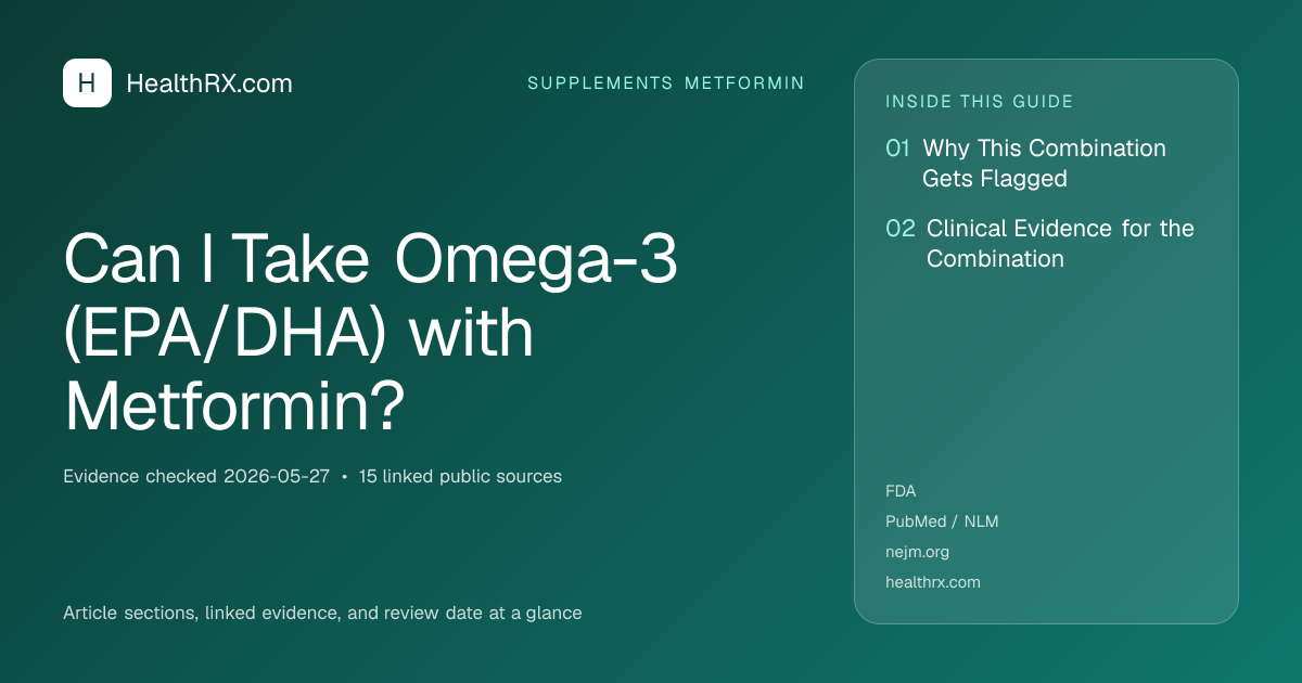 Evidence overview for supplements metformin: Can I Take Omega-3 (EPA/DHA) with Metformin?