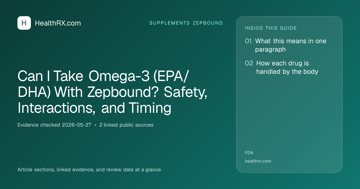 Evidence overview for Can I Take Omega-3 (EPA/DHA) With Zepbound? Safety, Interactions, and Timing