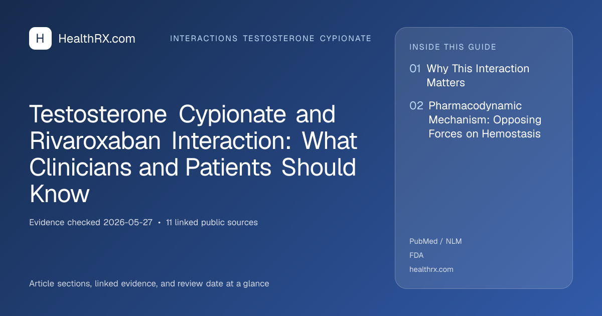 Evidence overview for Testosterone Cypionate and Rivaroxaban Interaction: What Clinicians and Patients Should Know