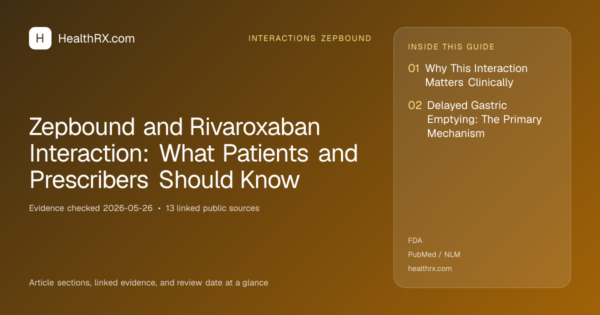 Evidence overview for Zepbound and Rivaroxaban Interaction: What Patients and Prescribers Should Know