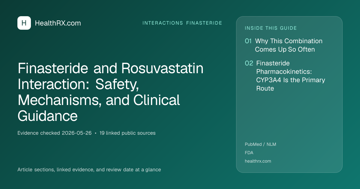 Evidence overview for Finasteride and Rosuvastatin Interaction: Safety, Mechanisms, and Clinical Guidance