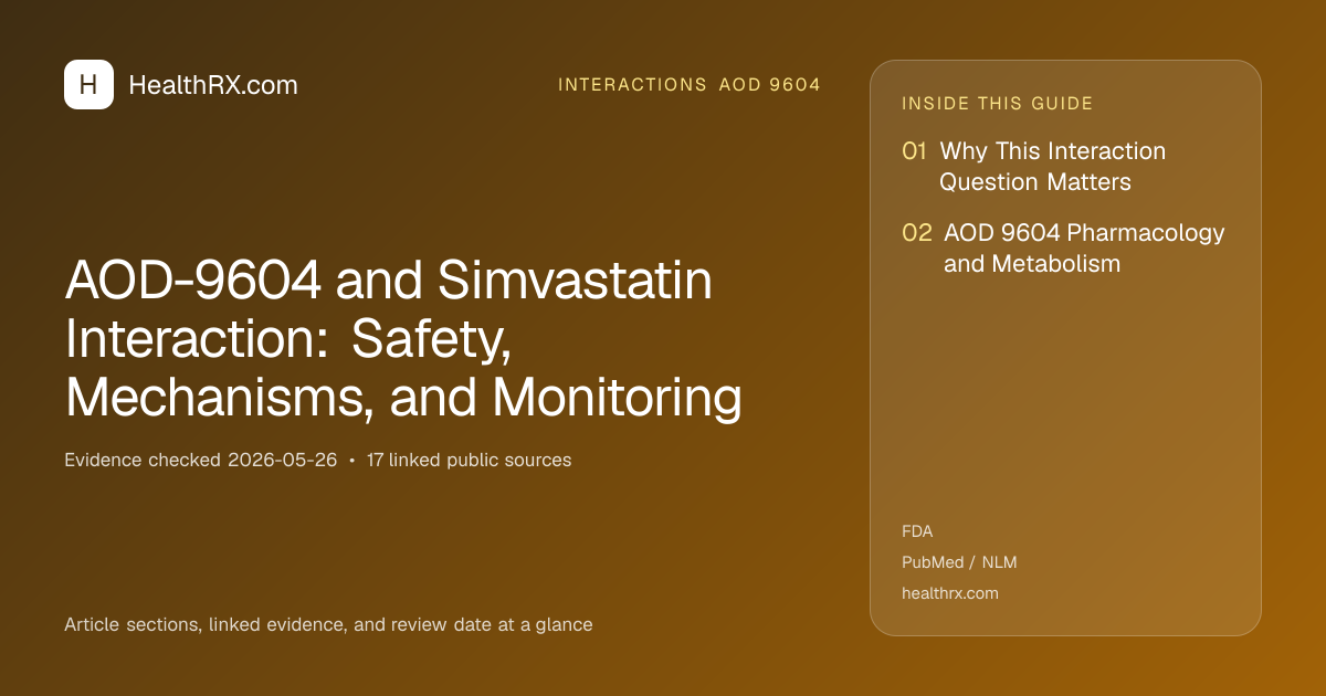 Evidence overview for AOD-9604 and Simvastatin Interaction: Safety, Mechanisms, and Monitoring