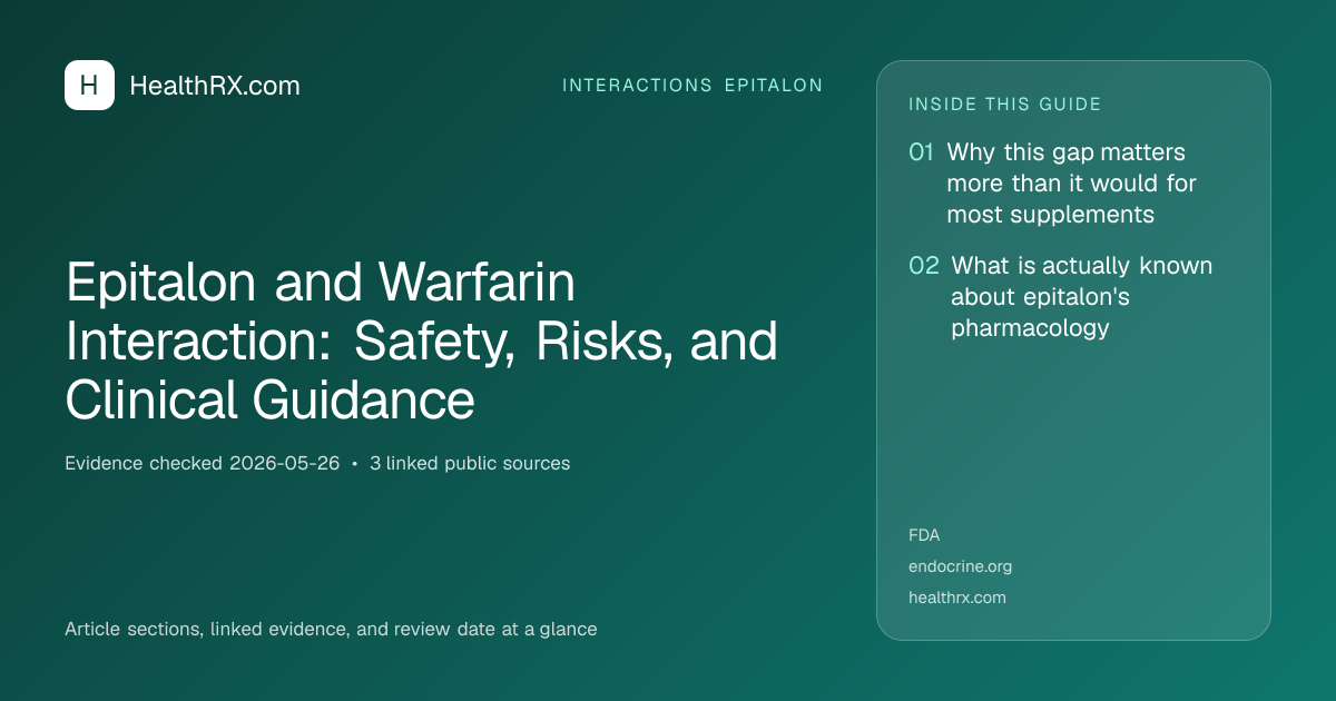 Evidence overview for Epitalon and Warfarin Interaction: Safety, Risks, and Clinical Guidance