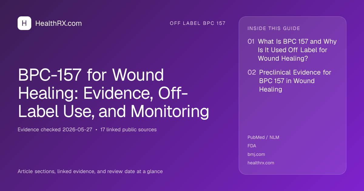 Evidence overview for BPC-157 for Wound Healing: Evidence, Off-Label Use, and Monitoring