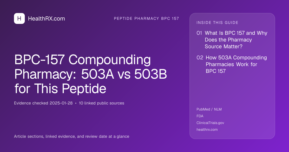 Evidence overview for BPC-157 Compounding Pharmacy: 503A vs 503B for This Peptide