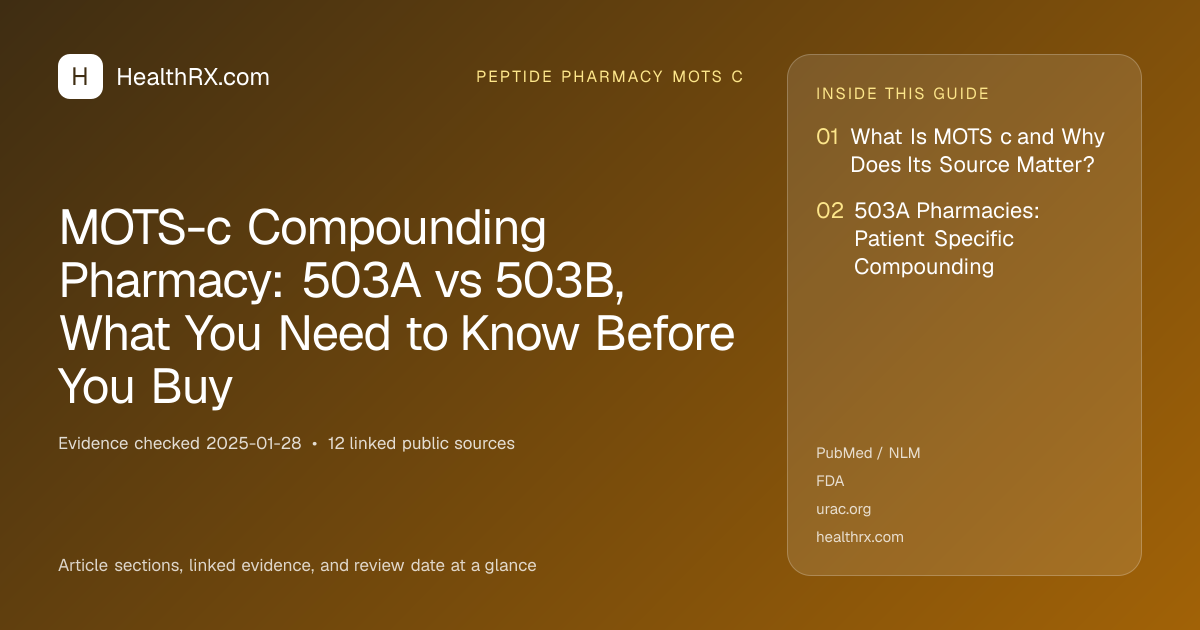 Evidence overview for MOTS-c Compounding Pharmacy: 503A vs 503B, What You Need to Know Before You Buy