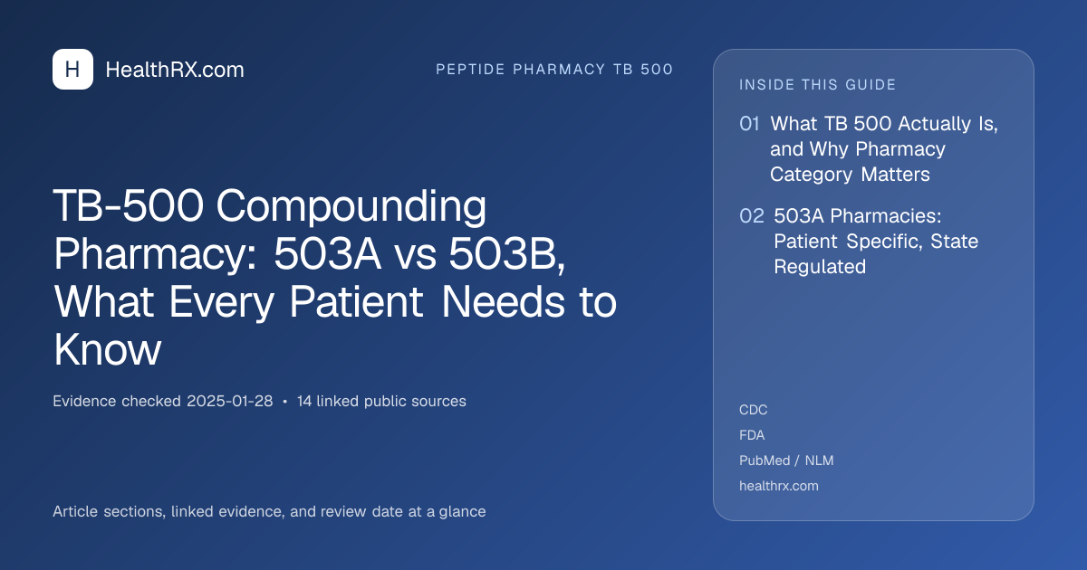 Evidence overview for TB-500 Compounding Pharmacy: 503A vs 503B, What Every Patient Needs to Know