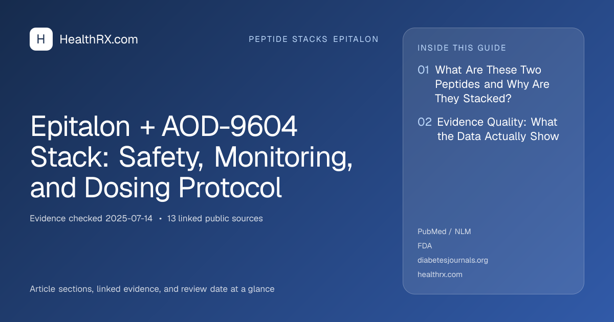 Evidence overview for Epitalon + AOD-9604 Stack: Safety, Monitoring, and Dosing Protocol