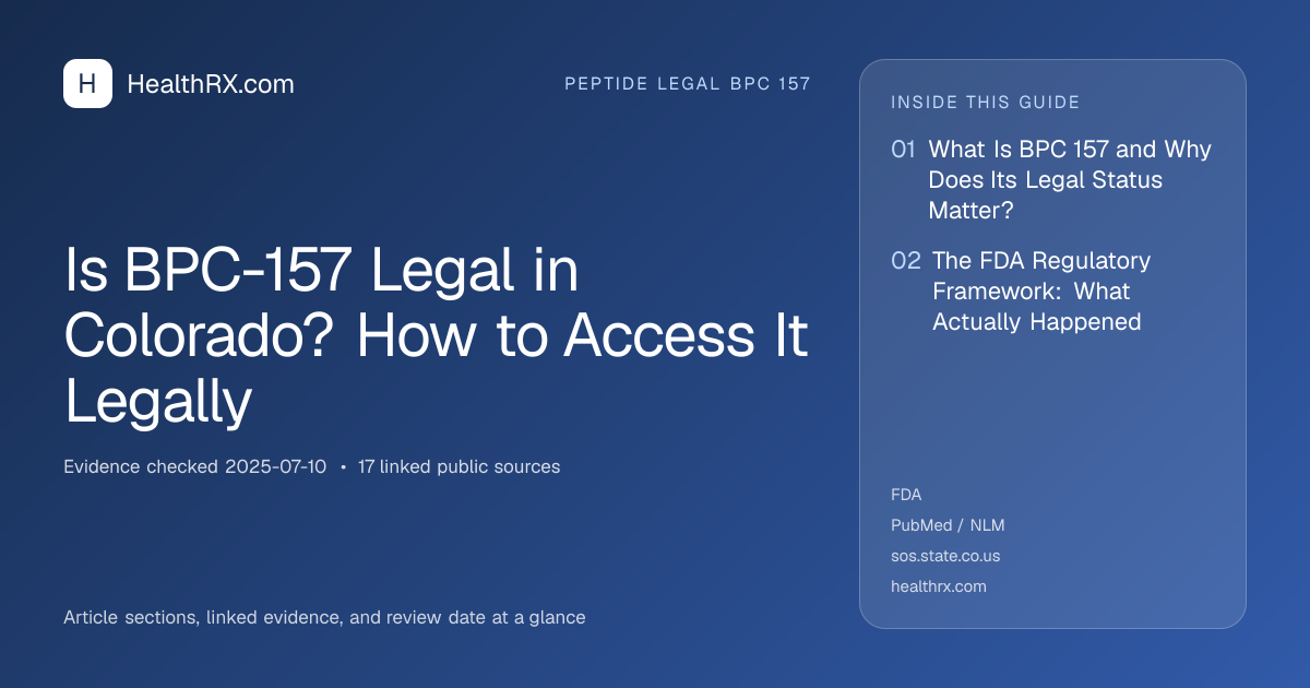 Evidence overview for Is BPC-157 Legal in Colorado? How to Access It Legally