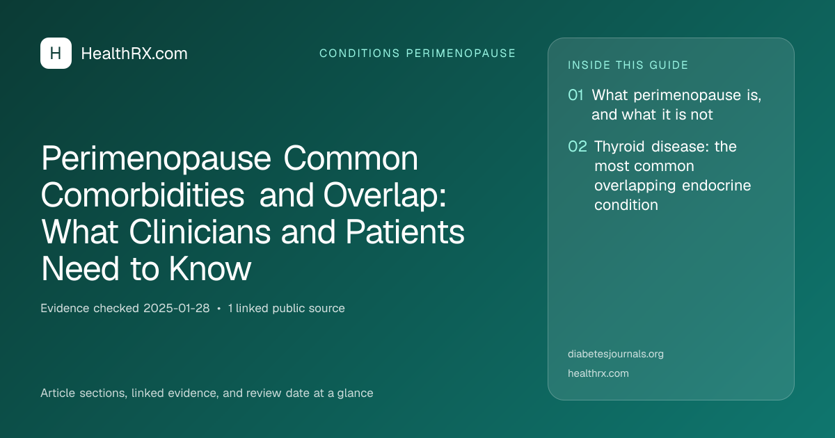 Evidence overview for conditions perimenopause: Perimenopause Common Comorbidities and Overlap: What Clinicians and Patients Need to Know