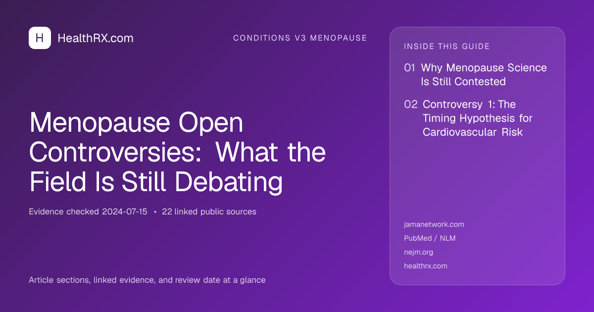 Evidence overview for Menopause Open Controversies: What the Field Is Still Debating