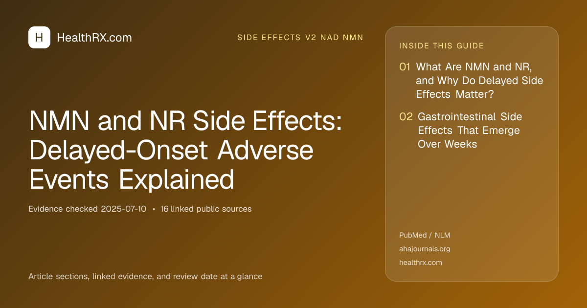 Evidence overview for NMN and NR Side Effects: Delayed-Onset Adverse Events Explained