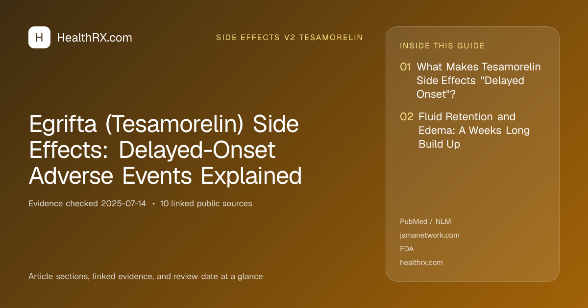 Evidence overview for Egrifta (Tesamorelin) Side Effects: Delayed-Onset Adverse Events Explained