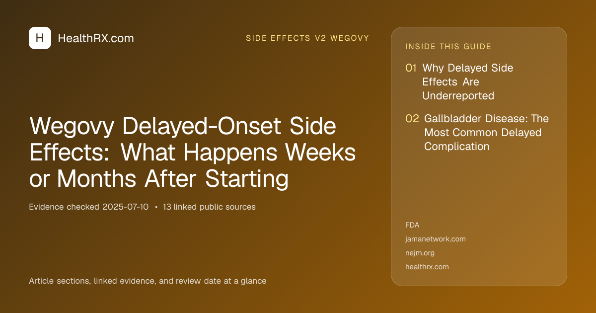 Evidence overview for Wegovy Delayed-Onset Side Effects: What Happens Weeks or Months After Starting