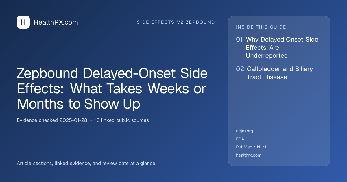 Evidence overview for Zepbound Delayed-Onset Side Effects: What Takes Weeks or Months to Show Up