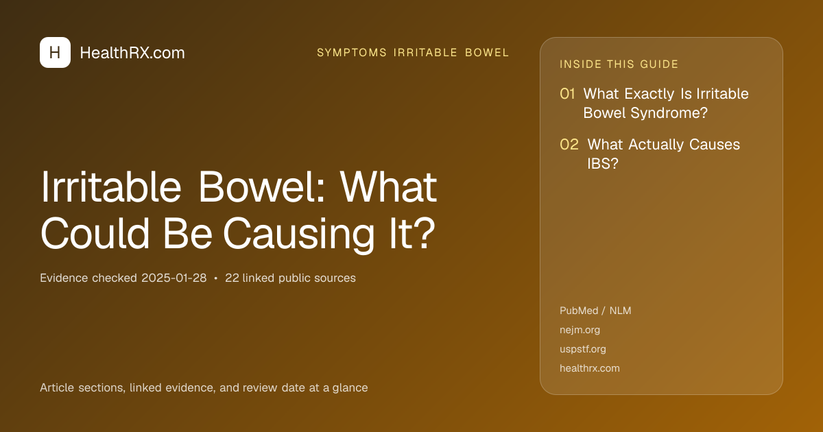 Evidence overview for symptoms irritable bowel: Irritable Bowel: What Could Be Causing It?