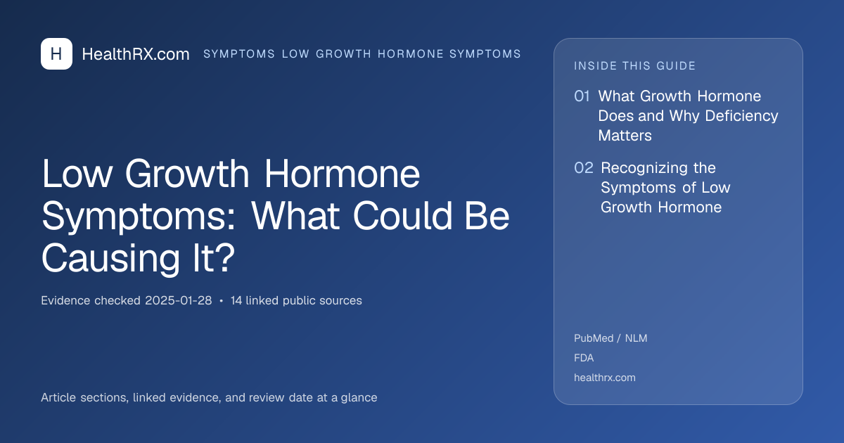 Evidence overview for symptoms low growth hormone symptoms: Low Growth Hormone Symptoms: What Could Be Causing It?