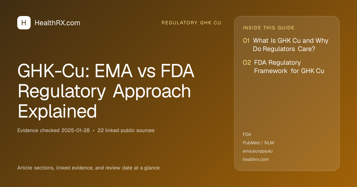 Evidence overview for GHK-Cu: EMA vs FDA Regulatory Approach Explained