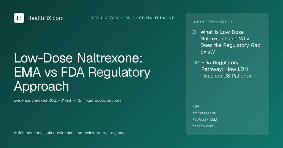 Evidence overview for Low-Dose Naltrexone: EMA vs FDA Regulatory Approach