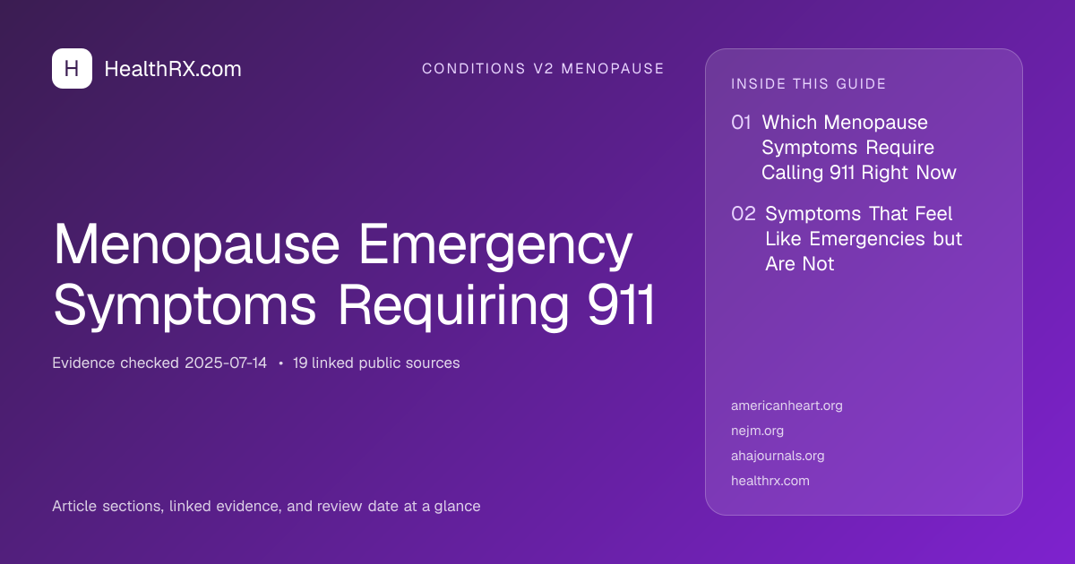 Evidence overview for Menopause Emergency Symptoms Requiring 911