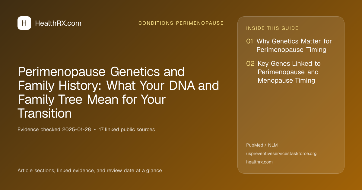 Evidence overview for Perimenopause Genetics and Family History: What Your DNA and Family Tree Mean for Your Transition
