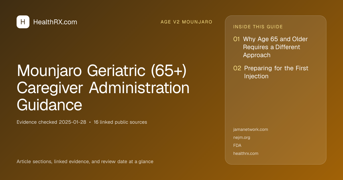 Evidence overview for Mounjaro Geriatric (65+) Caregiver Administration Guidance