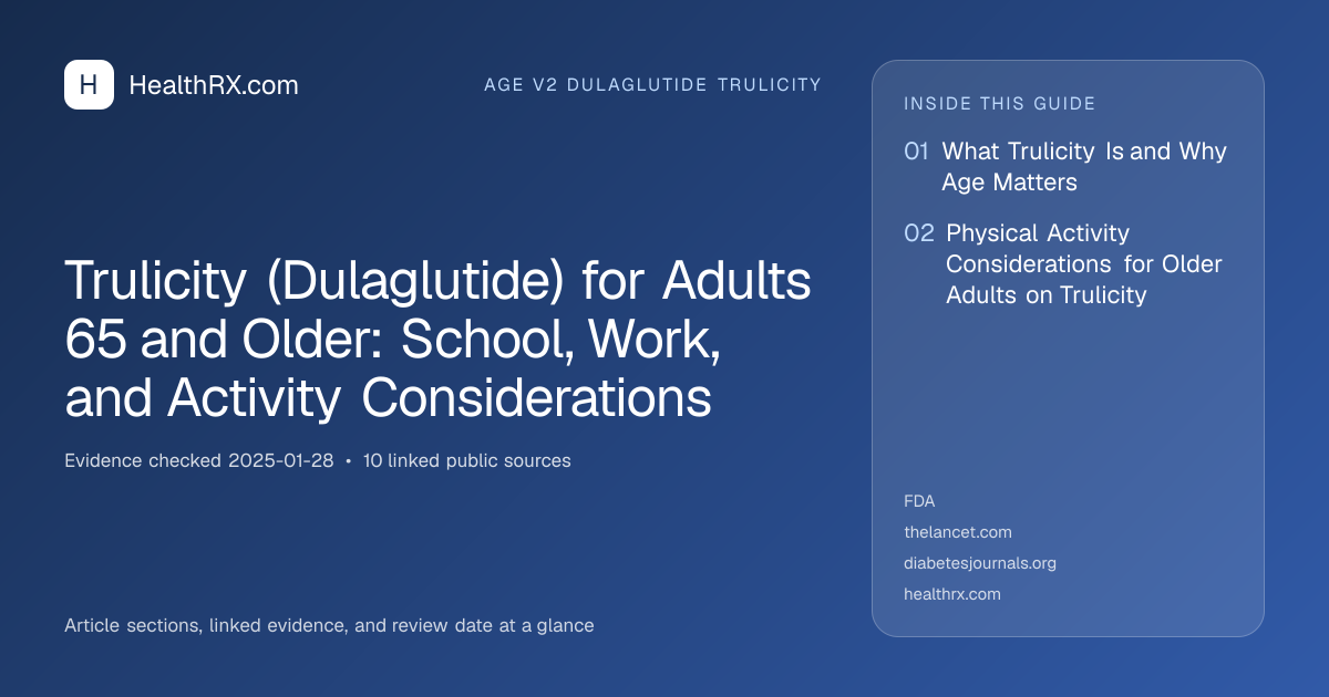 Evidence overview for Trulicity (Dulaglutide) for Adults 65 and Older: School, Work, and Activity Considerations