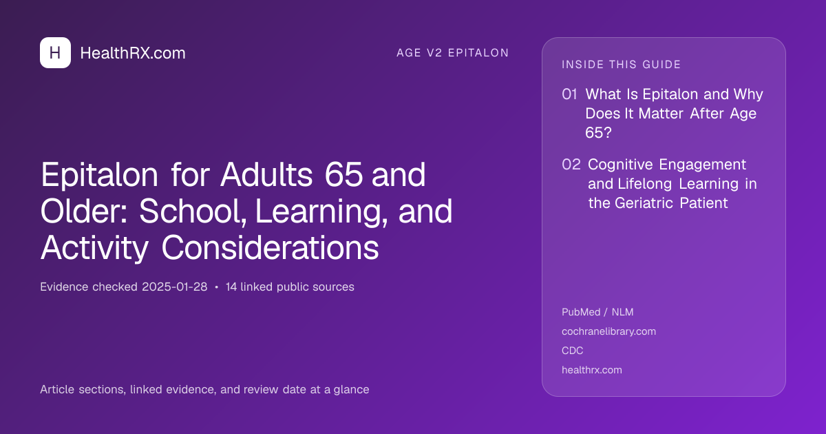 Evidence overview for Epitalon for Adults 65 and Older: School, Learning, and Activity Considerations