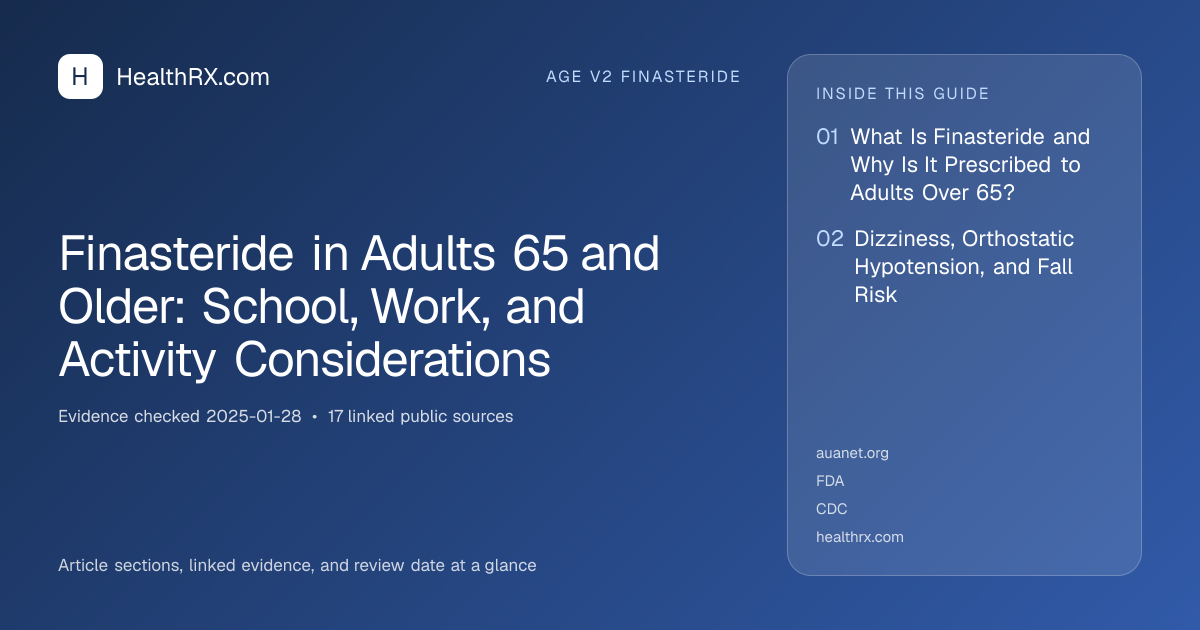 Evidence overview for age v2 finasteride: Finasteride in Adults 65 and Older: School, Work, and Activity Considerations