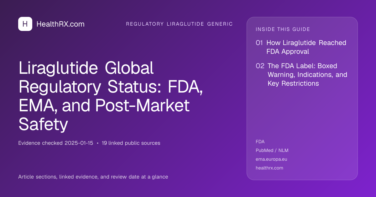 Evidence overview for Liraglutide Global Regulatory Status: FDA, EMA, and Post-Market Safety