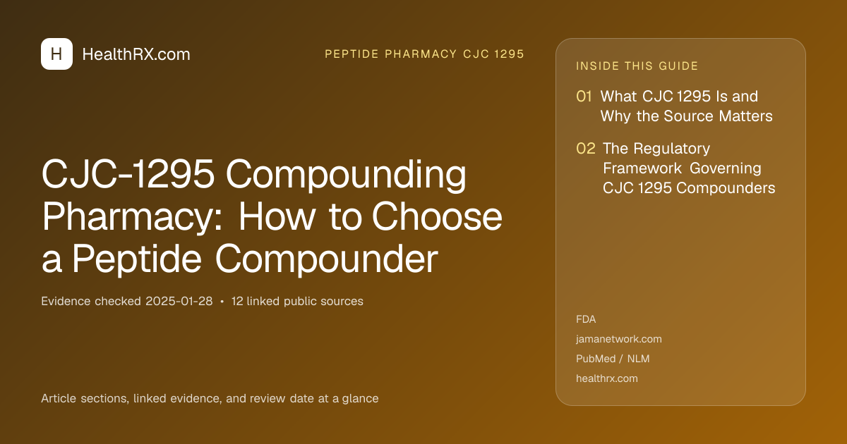 Evidence overview for CJC-1295 Compounding Pharmacy: How to Choose a Peptide Compounder