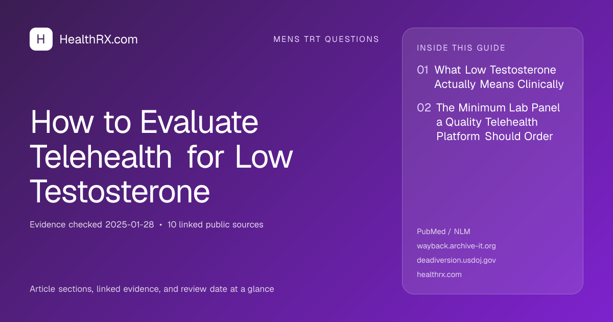 Evidence overview for How to Evaluate Telehealth for Low Testosterone