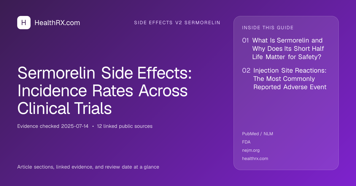 Evidence overview for Sermorelin Side Effects: Incidence Rates Across Clinical Trials