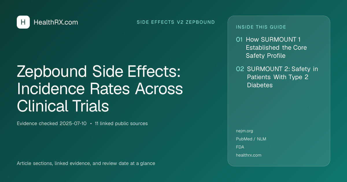 Evidence overview for Zepbound Side Effects: Incidence Rates Across Clinical Trials