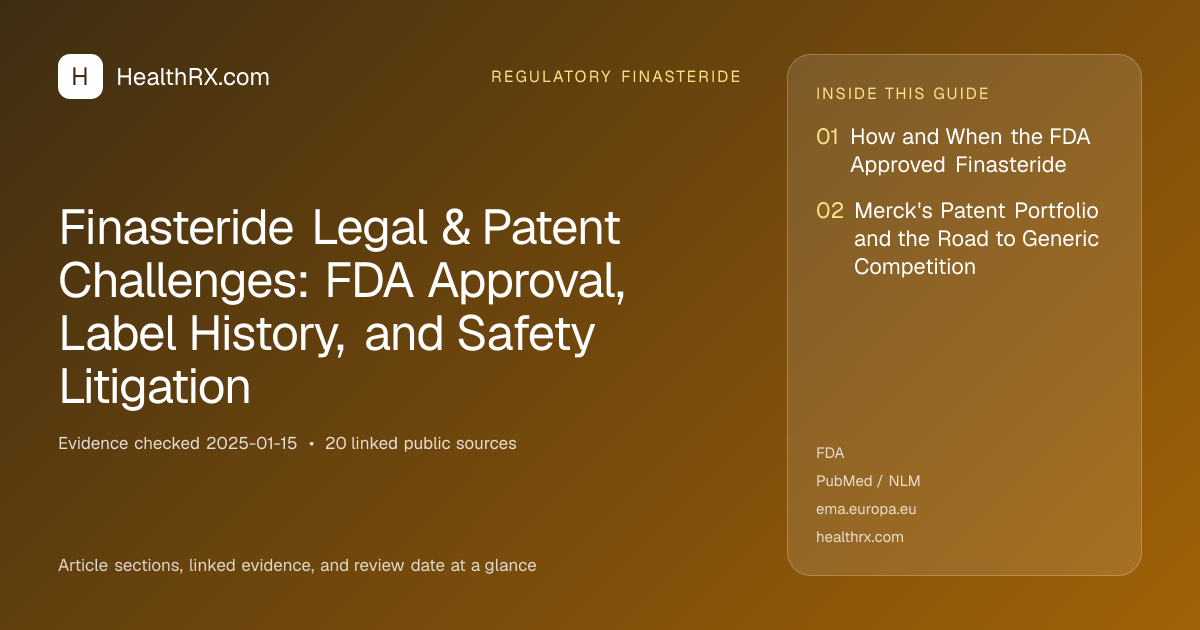 Evidence overview for Finasteride Legal & Patent Challenges: FDA Approval, Label History, and Safety Litigation